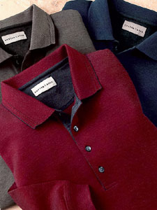 Long-sleeve Oxford Polo