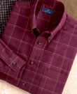 Enro No-Iron Burgundy Windowpane Shirt