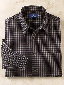 Enro No-Iron Black Box Plaid Shirt