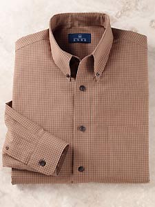 Enro No-Iron Gold Mini-check Shirt