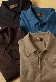 Fine-gauge Merino Wool Polo