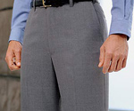 Self-sizer Plain-front Wool Slacks