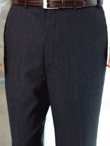 Worsted Wool Plain-front Trousers