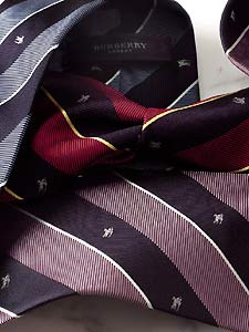 Burberry Repp Striped Silk Tie